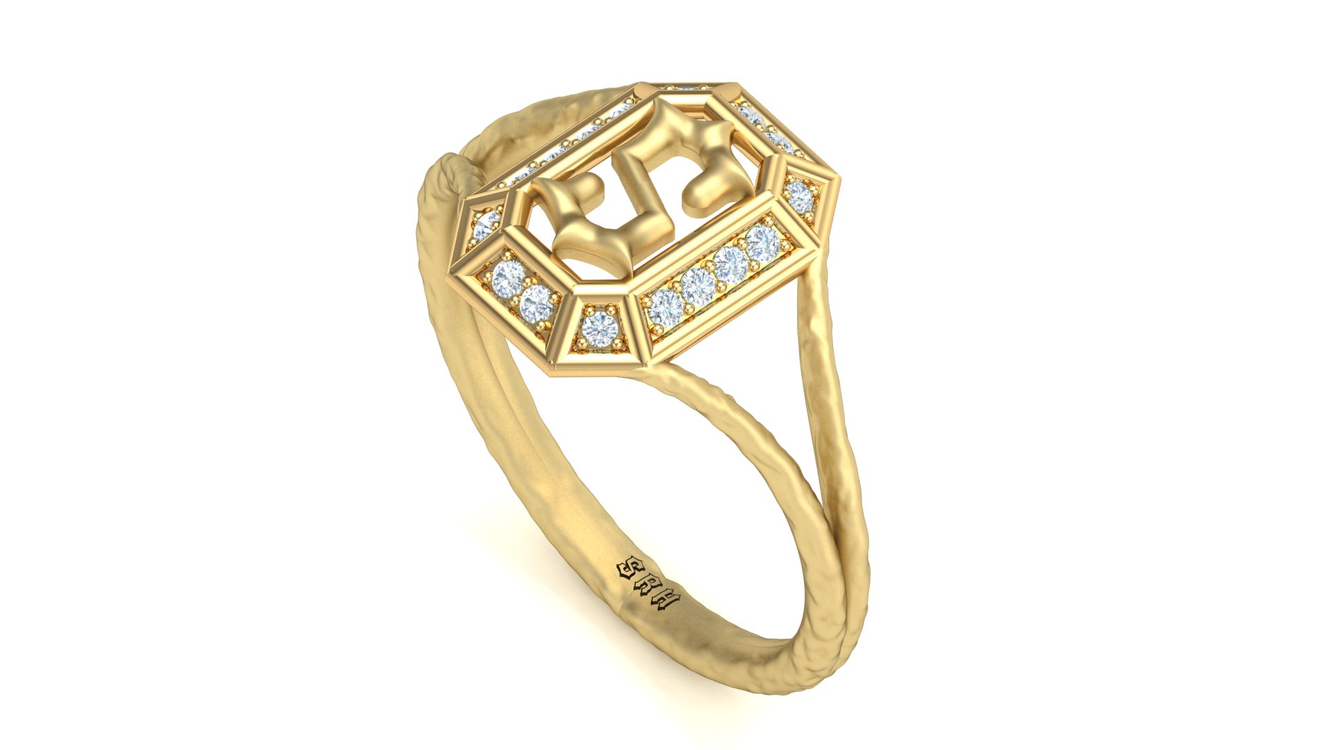 SRH Diamond Halo Signet
